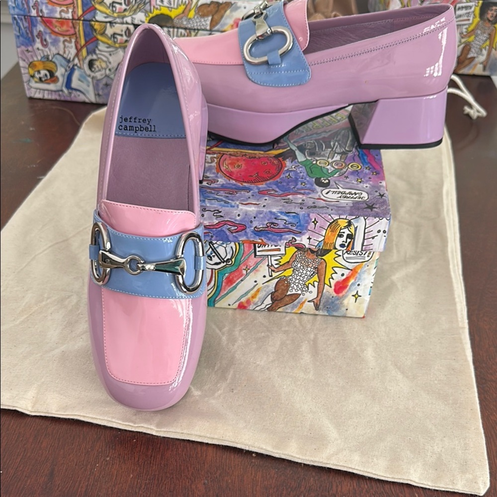 Jeffrey Campbell Pink and Lavender Loafers